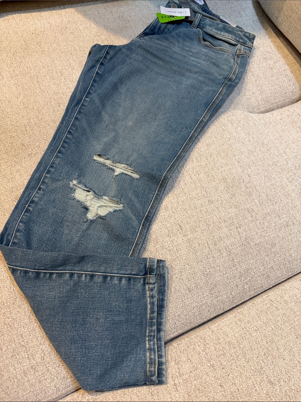 Lane Bryant Distressed Straight Leg Blue Jeans